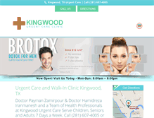 Tablet Screenshot of kingwoodurgentcareclinic.com